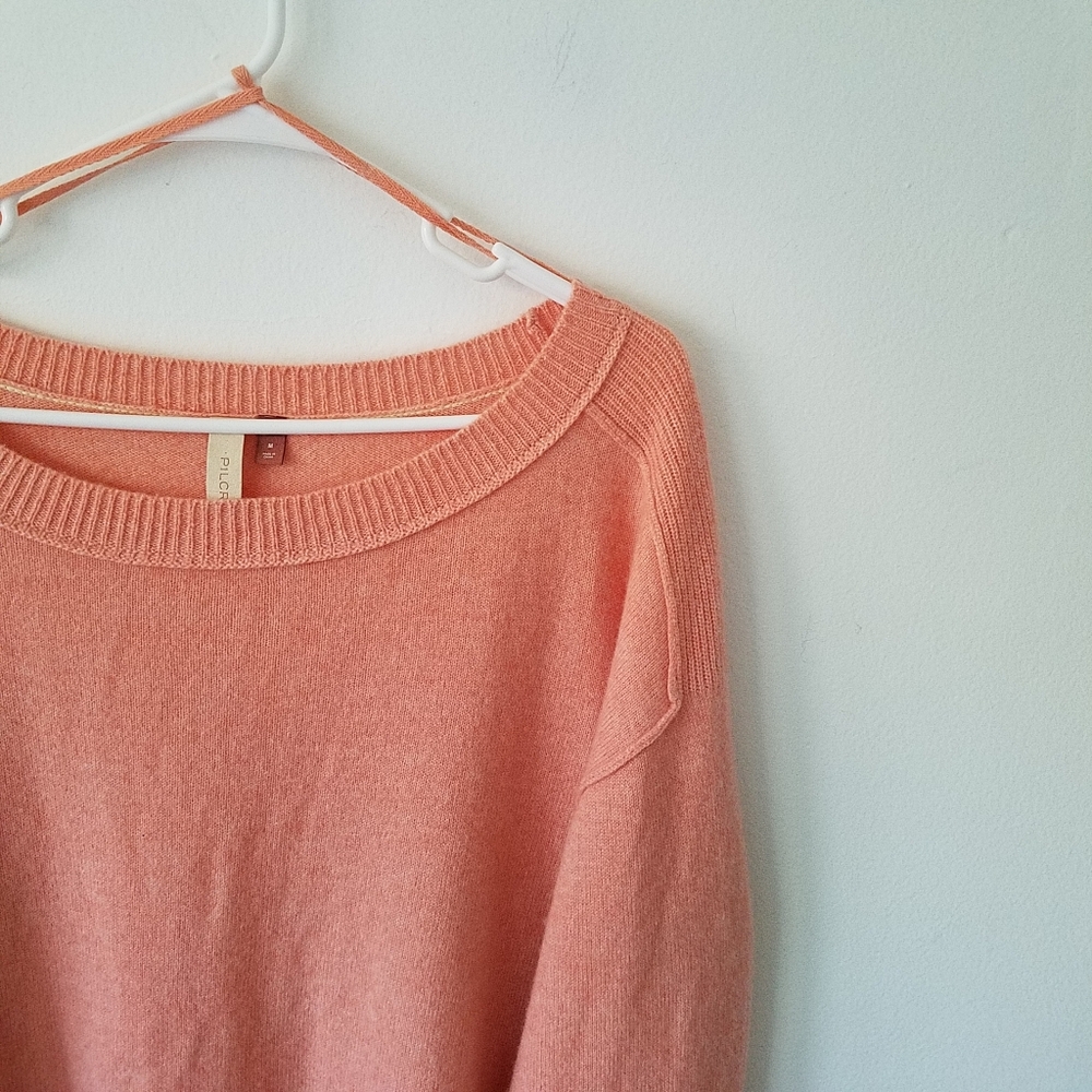 Anrhropologie Pilcro 100% Cashmere Peachy Emmeline Boatneck Sweater Medium - Picture 4 of 14
